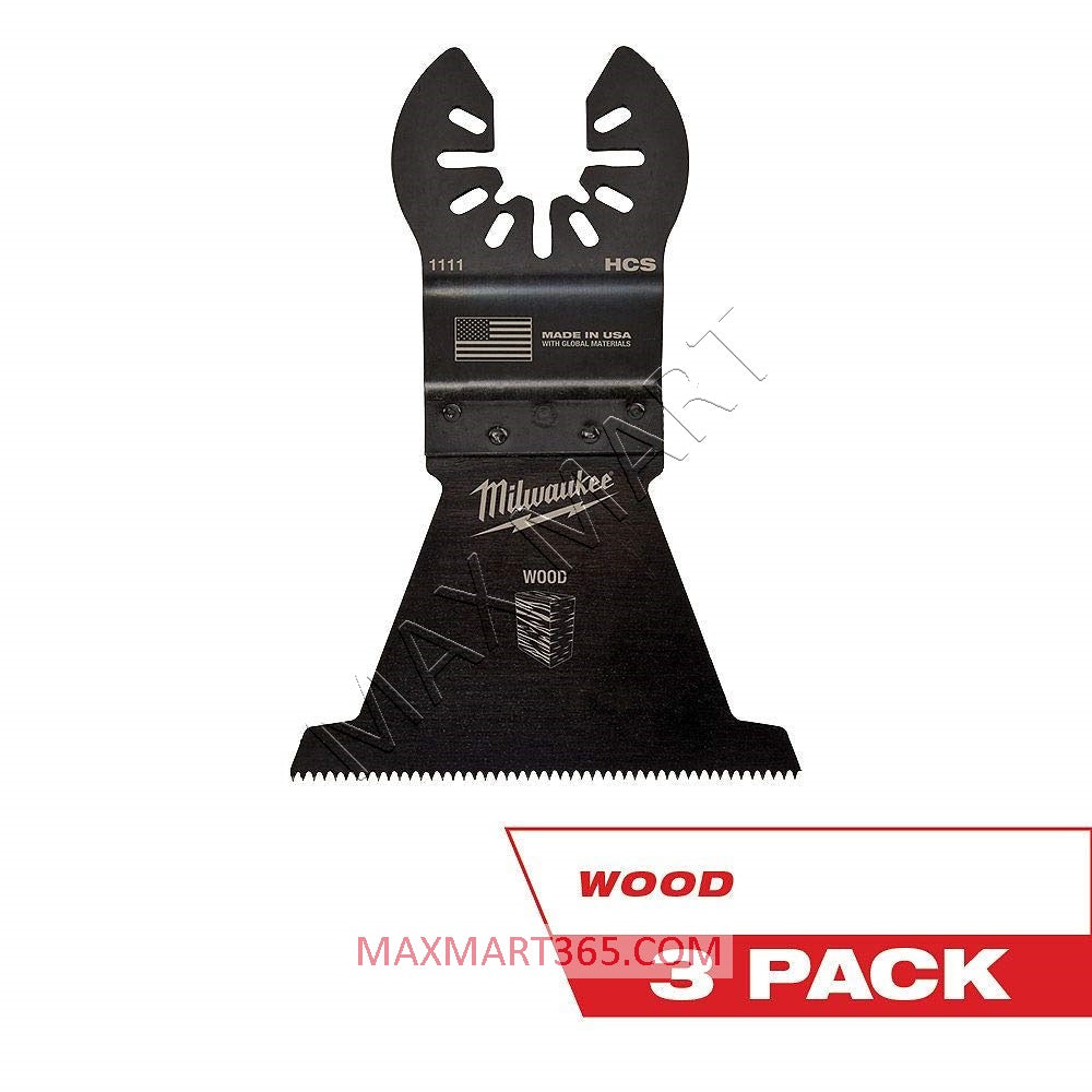 Milwaukee 48-90-1113 Wood Cutting High Carbon Steel OPEN-LOK Oscillating Multi Tool Blades (3-Pack)