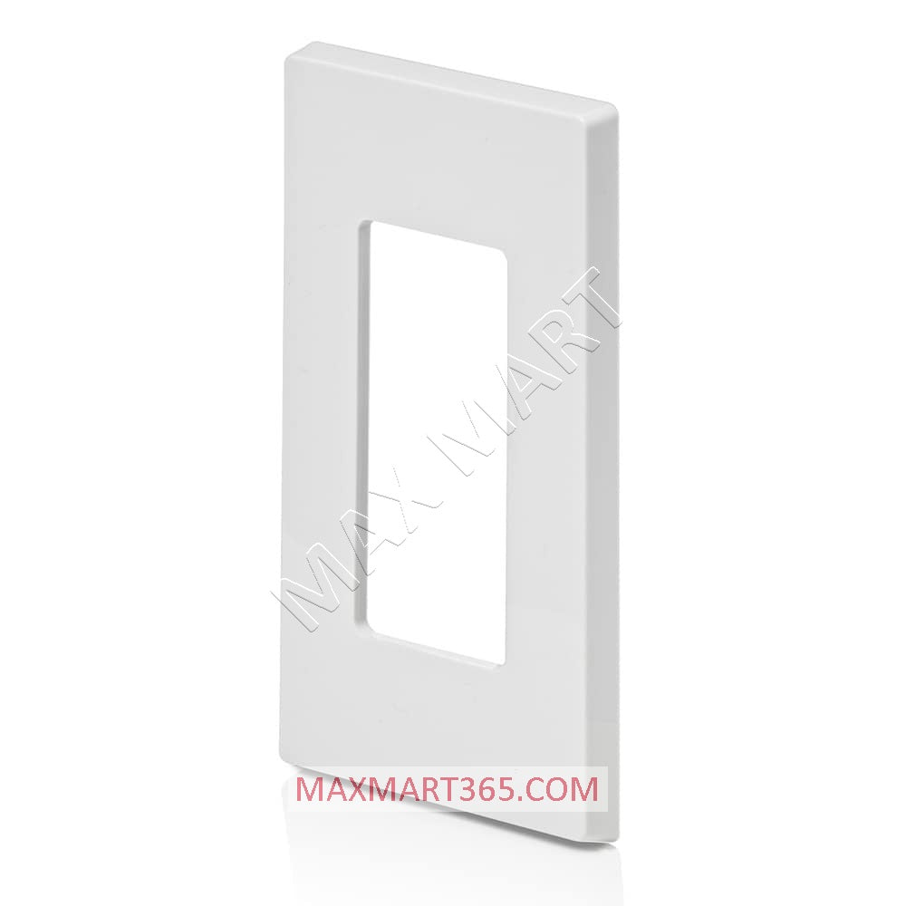 Universal 1-Gang Screwless Wallplate Coverplate for Light Switch, Dimmer, GFCI and Receptacle - White