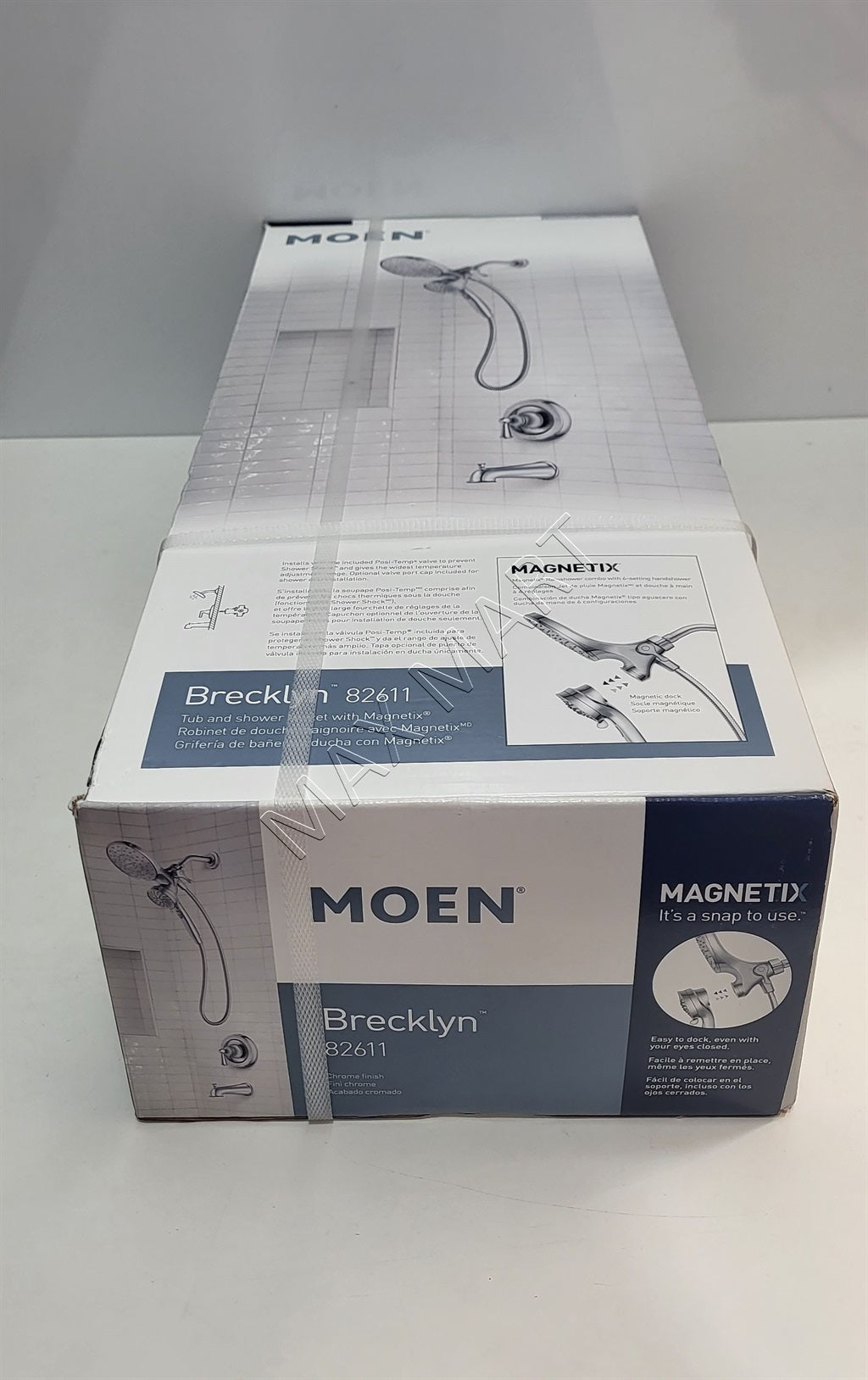 MOEN Brecklyn 82611 6-Spray Bathtub Shower Faucet with Magnetix Rain Shower Head - Chrome