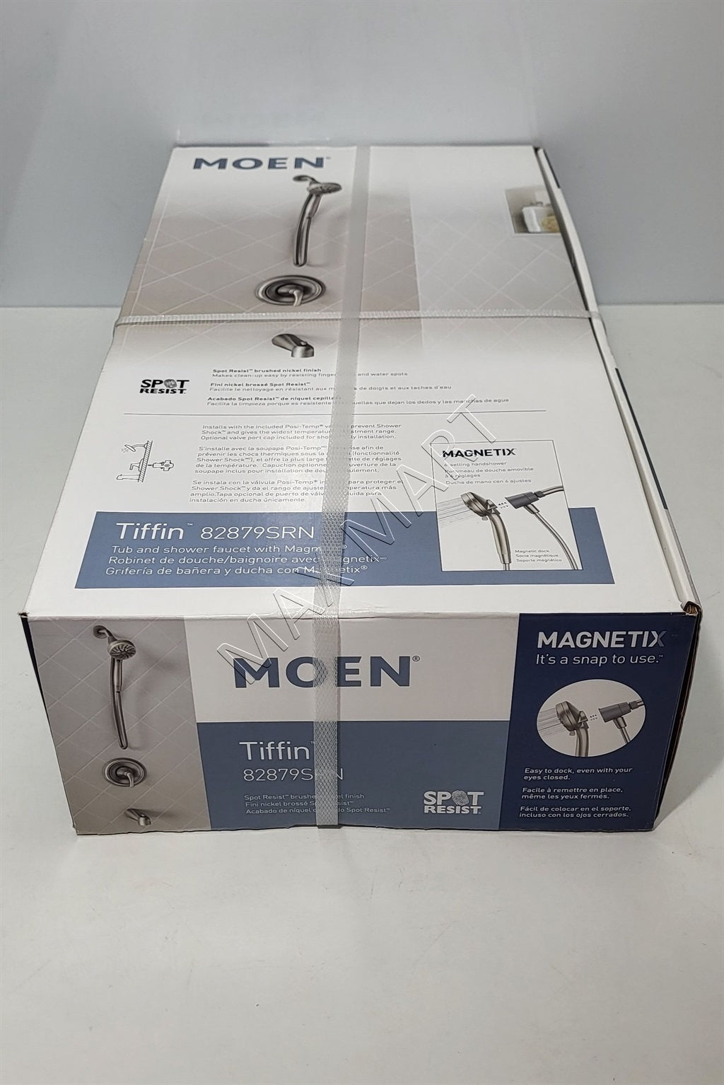 MOEN Tiffin 82879SRN Single-Handle Bathtub Shower Faucet with Magnetix Hand Shower (Valve Included) - Brushed Nickel