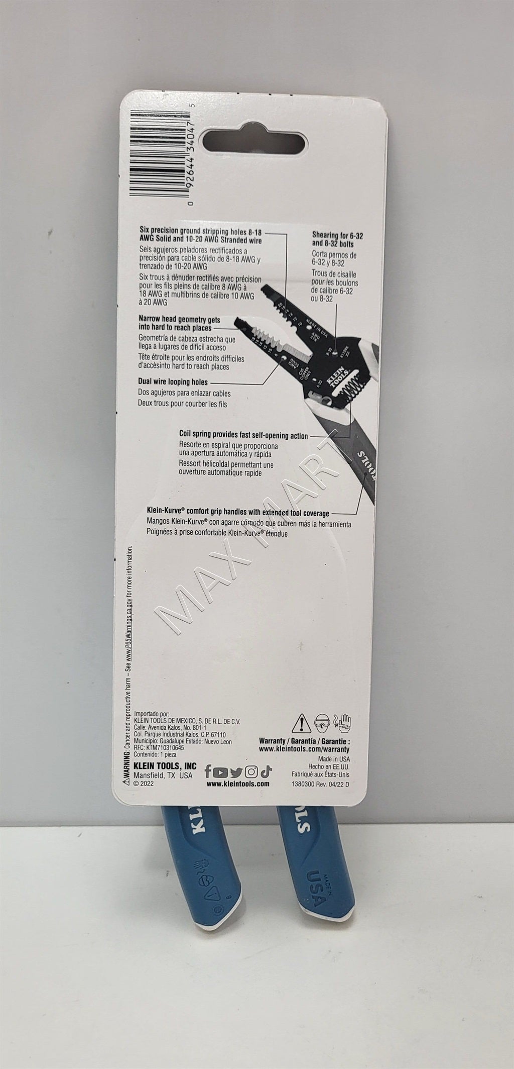 Klein Tools Klein-Kurve 8-20 AWG Wire Stripper/Cutter K11095SEN K11095