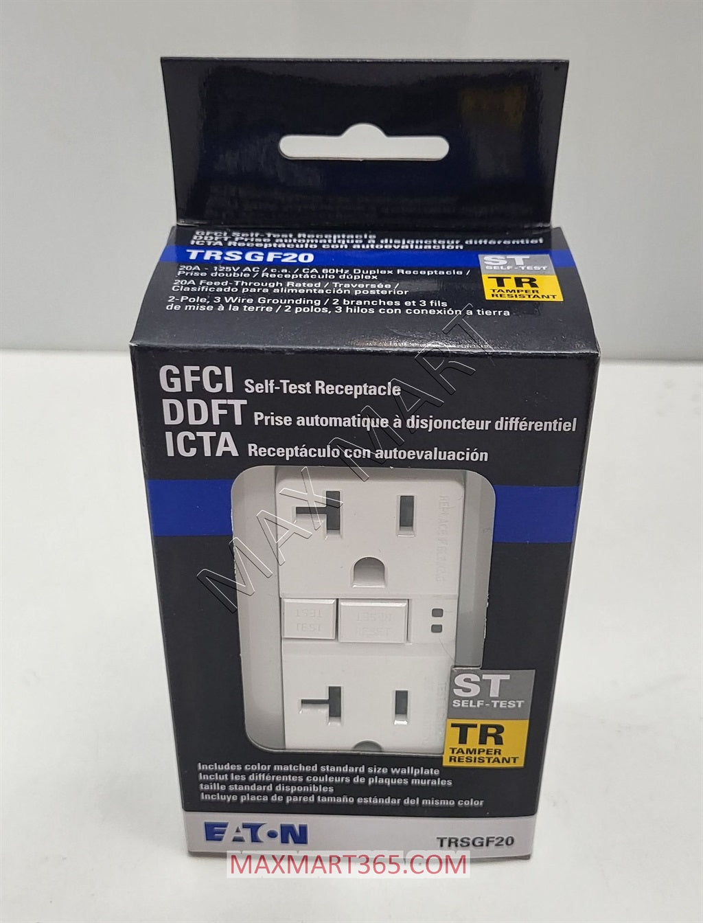 Eaton 20A 20Amp Slim GFCI 125V Tamper-Resistant TR Receptacle Outlet Plug