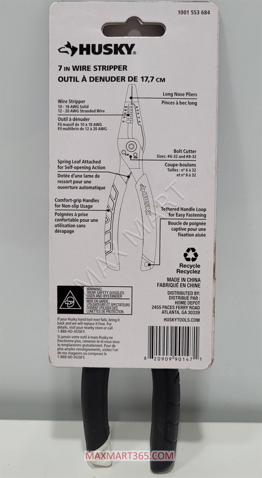 Husky 7-inch Wire Stripping Pliers 19T115