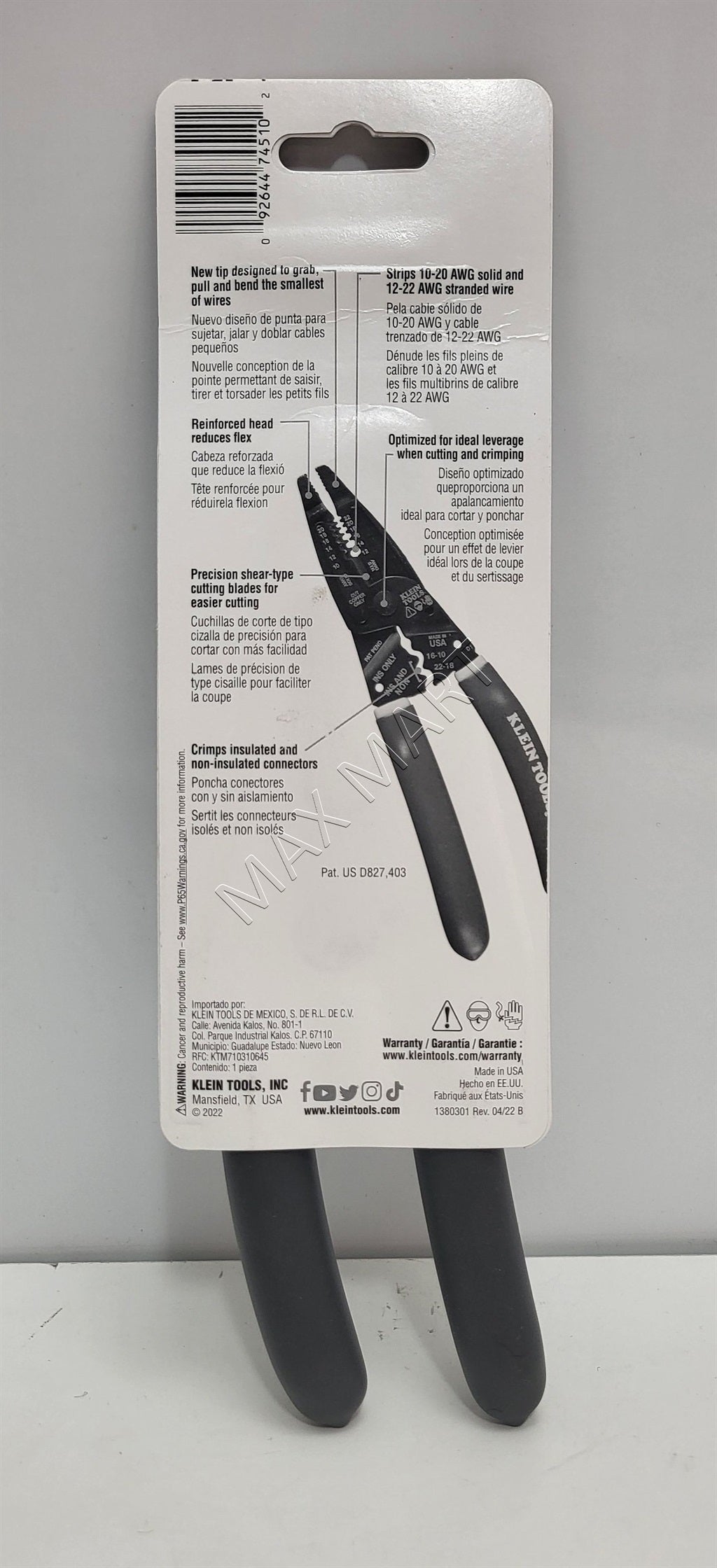 Klein Tools Klein-Kurve Long-Nose Wire Stripper, Wire Cutter, Crimping Tool 1009SEN
