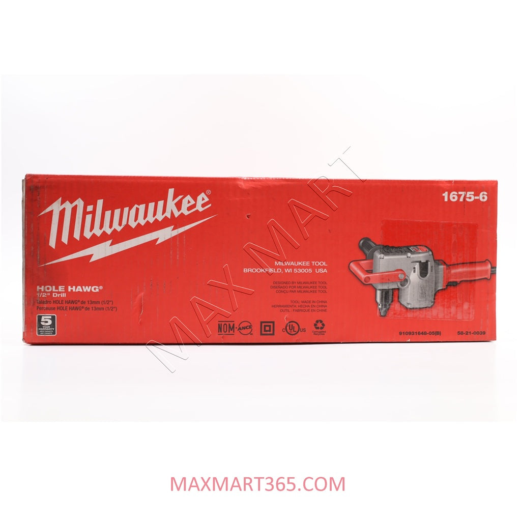 Milwaukee 1675-6 Hole Hawg 7.5-Amp 1/2-Inch Joist and Stud Drill Heavy-Duty Corded Drill
