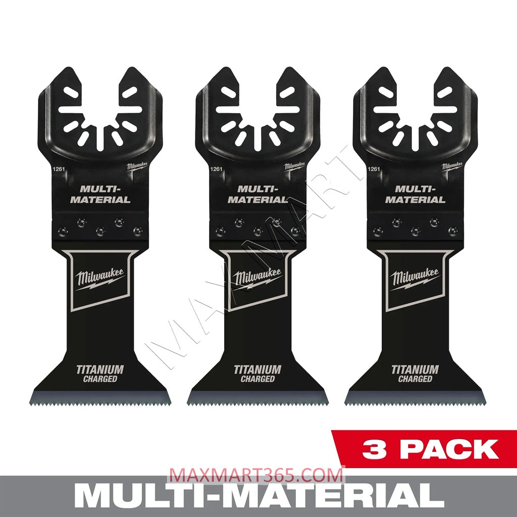 Milwaukee 49-25-1263 Titanium Bi-Metal Universal Fit Oscillating Metal Cutting Multi-Tool Blade Kit (3 Pack)