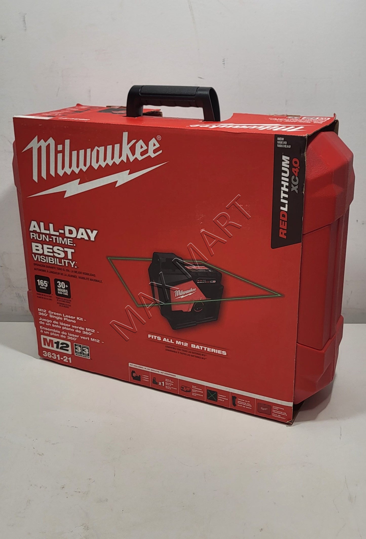 Milwaukee M12 Green 360 Degree Single Plane Laser Kit 3631-21 3631-20 (Tool Only)