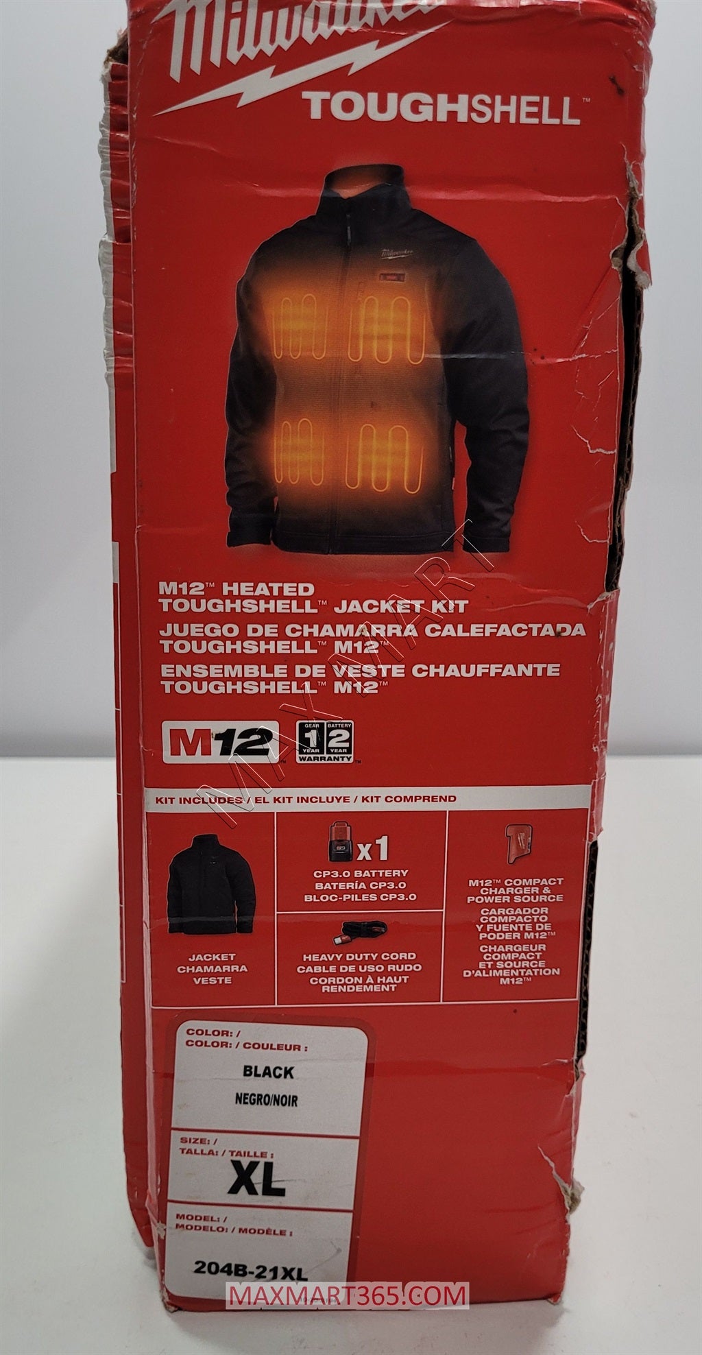 密尔沃基 M12 TOUGHSHELL 黑色加热夹克套装 204B-21XL - L 码 $160-$220