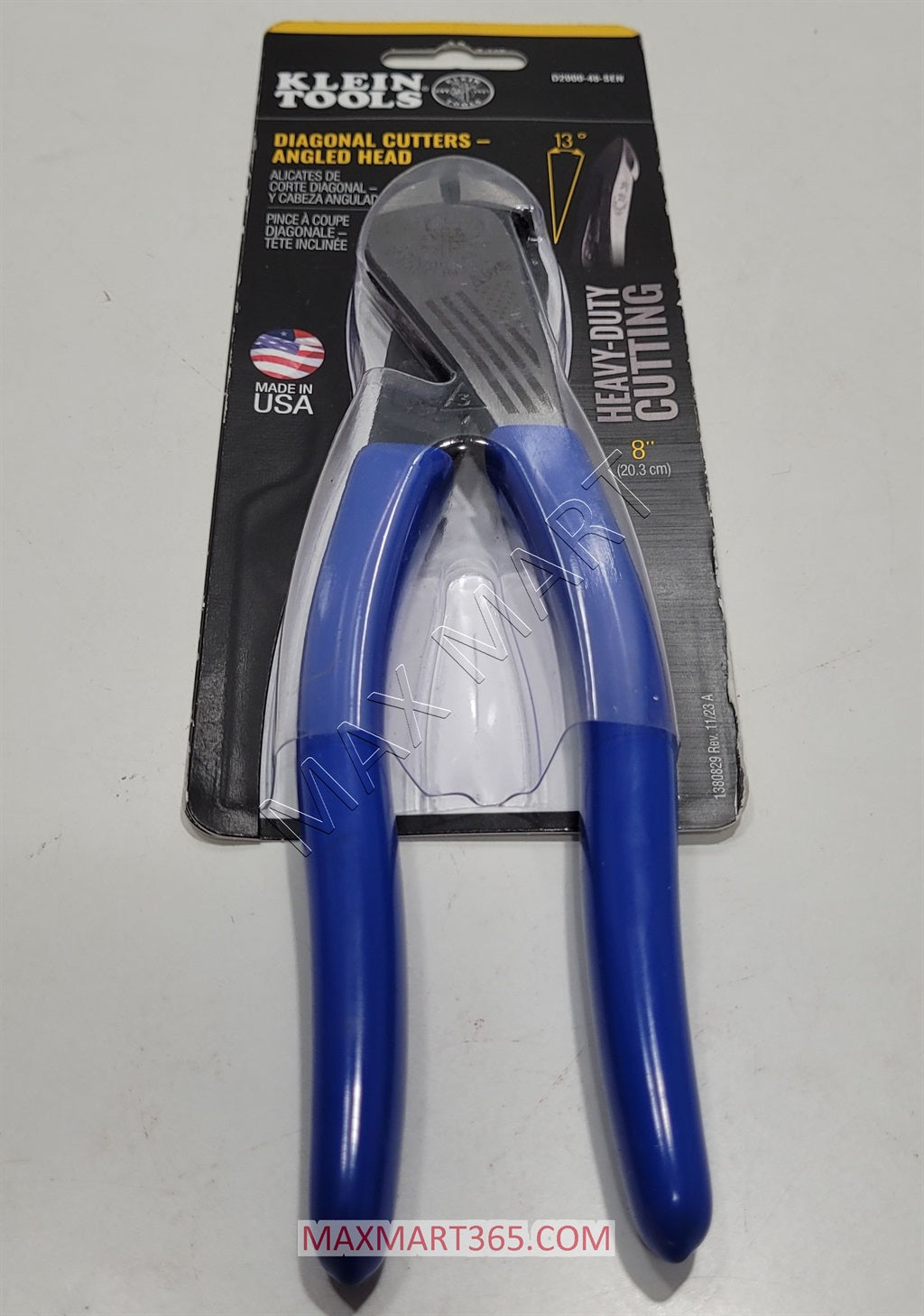 Klein Tools D200048SEN 8-inch High Leverage Diagonal Cutting Pliers - Angled Head