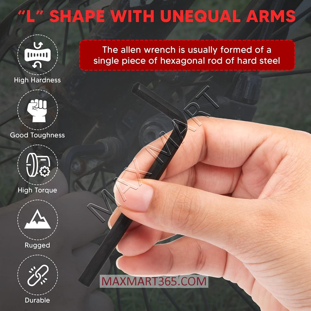 30-Piece Premium SAE & Metric Hex Key Allen Wrench Set with Precise and Chamfered Tip