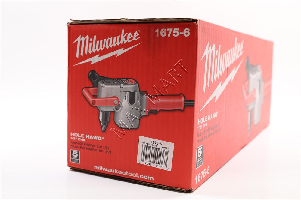 Milwaukee 1675-6 Hole Hawg 7.5-Amp 1/2-Inch Joist and Stud Drill Heavy-Duty Corded Drill