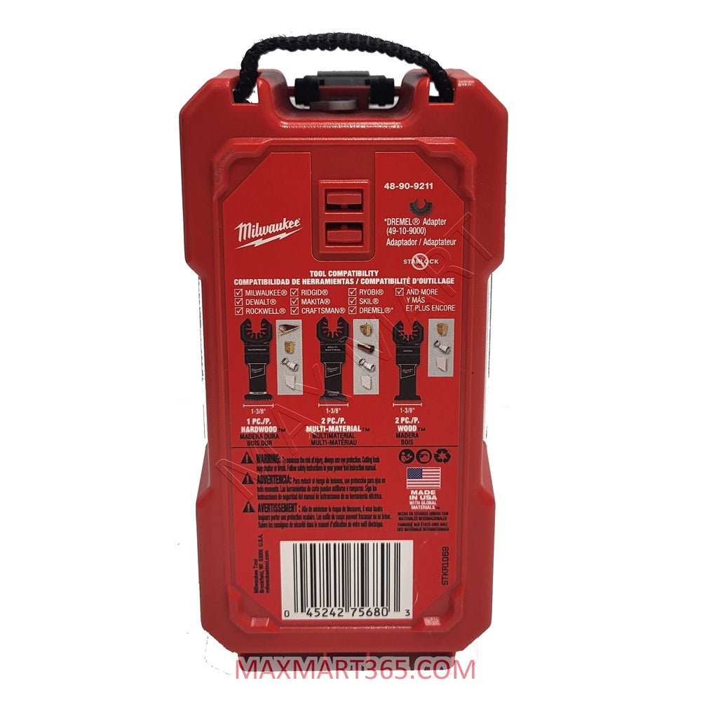 Milwaukee 49-10-9211 Oscillating Multi Tool Blade Kit - 5 Pieces, Multi-Material, Wood, Hardwood