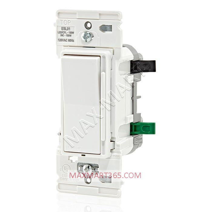 Leviton Decora Lever Edge Slide Dimmer Switch Single Pole or 3-Way ESL01