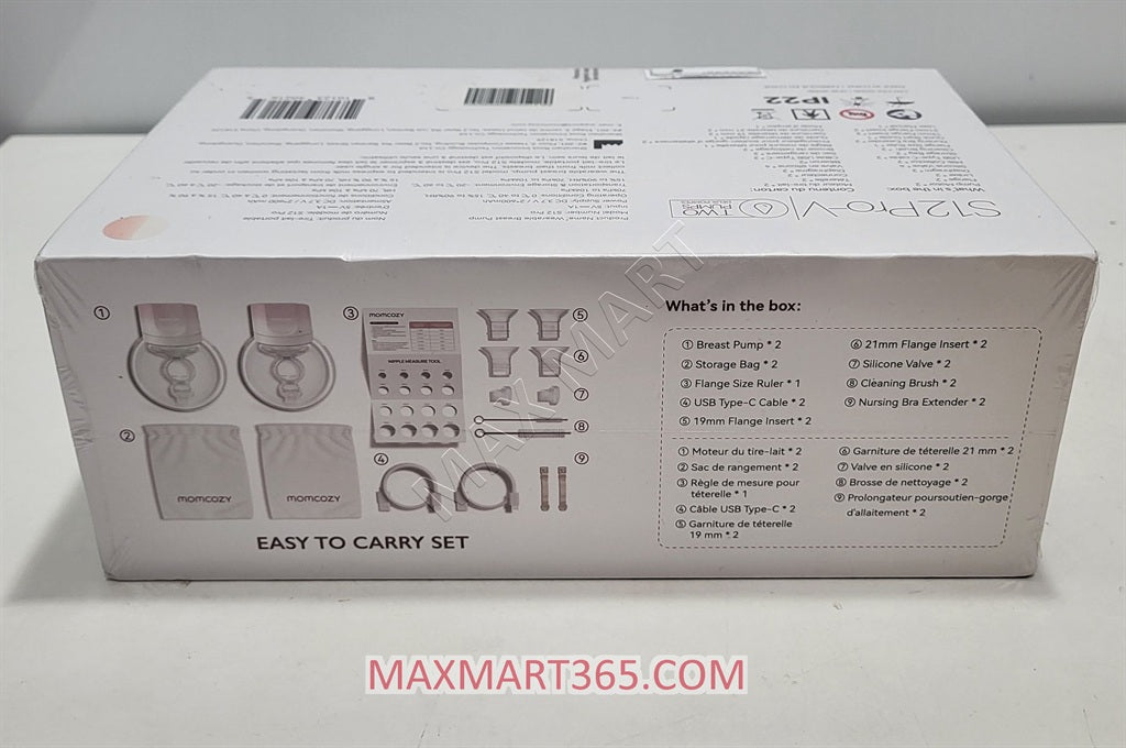 Momcozy S12 Pro-V Pinky Pro Hands Free Breast Pump, Electric Wearable Double Wireless Pump