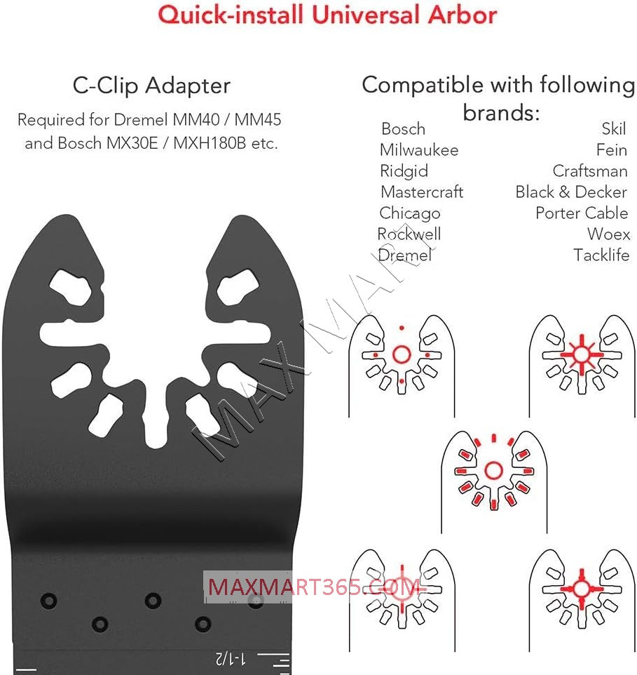 Universal Oscillating Multi-tool Blade for Wood, Soft Metal and Plastic Cutting