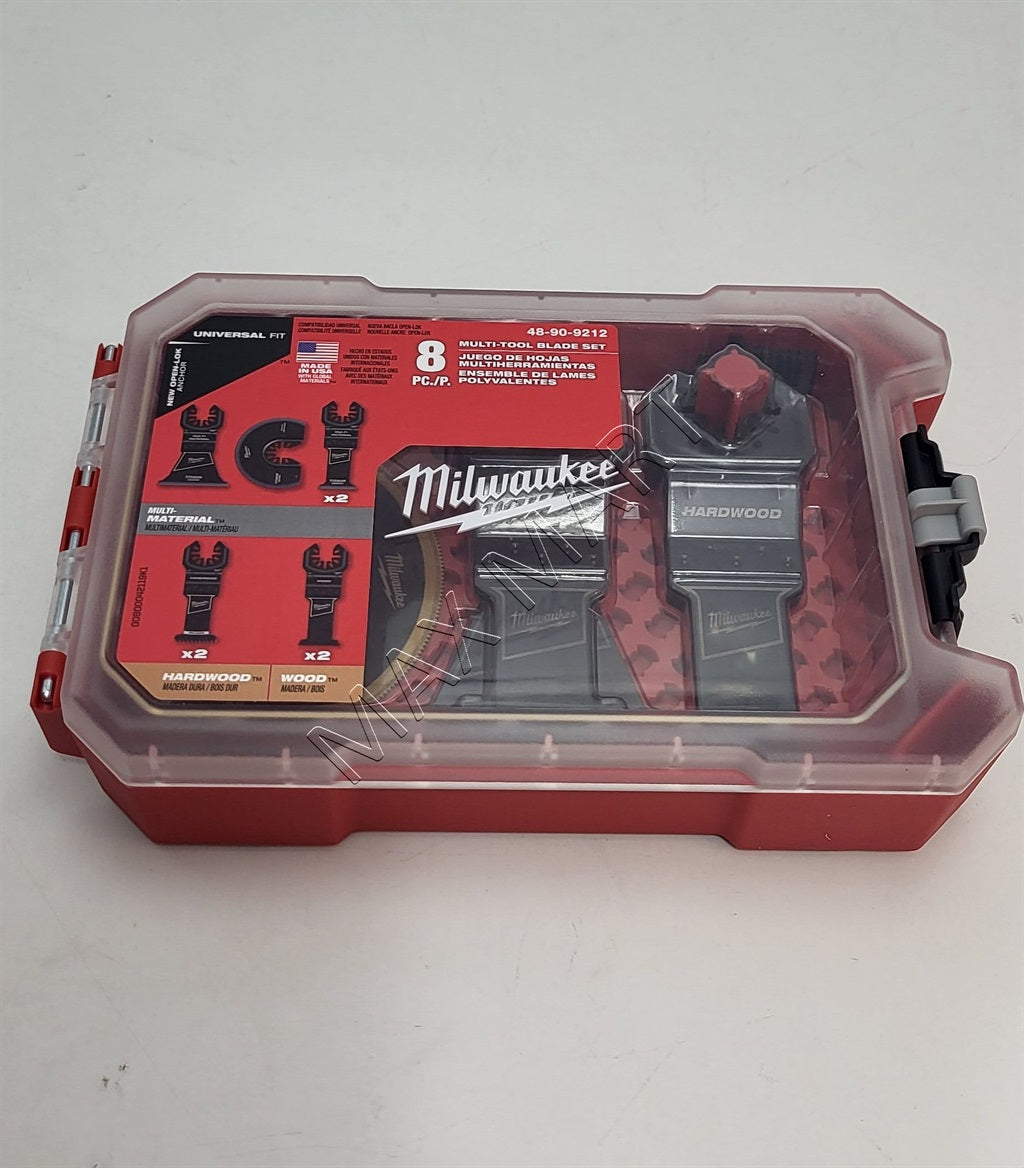 Milwaukee 49-10-9212 Oscillating Multi Tool Bi-Metal, Hardwood, and Wood Blade Kit with Case (8 Pack)