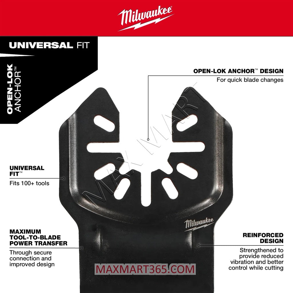 Milwaukee 49-25-1233 Multi-Tool Oscillating Titanium Bi-Metal Multi-Material Wood/Metal Cutting Blade (3-Pack)