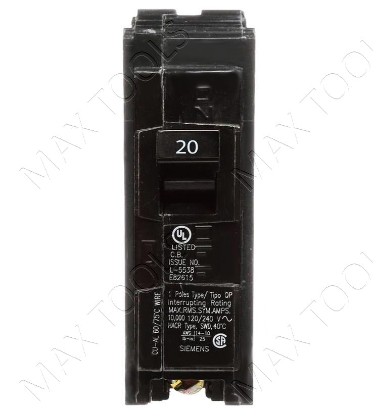 西门子 Q120 20安单极插入式断路器 120V
