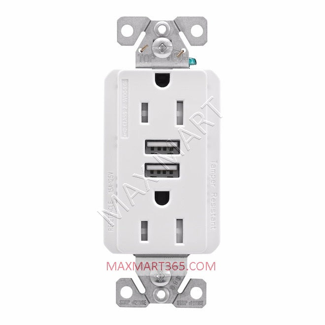EATON ETN 15Amp Tamper-Resistant TR USBA Receptacle Outlet Plug TRUSBA15