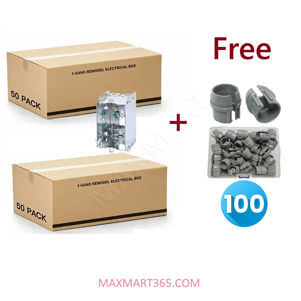 Buy 2 Cases of Single-Gang Electrical Box, Get 100pcs of 1/2 Cable Connector for free