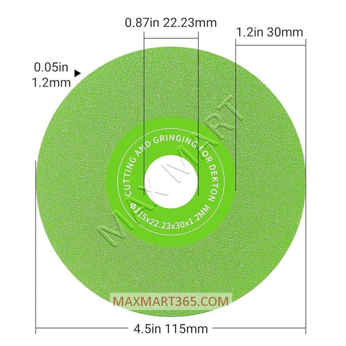 4.5-Inch Ultra-Thin Diamond Cutting Disc for Angle Grinder, Universal for Tile, Ceramic, Marble, Glass, Jade and Crystal