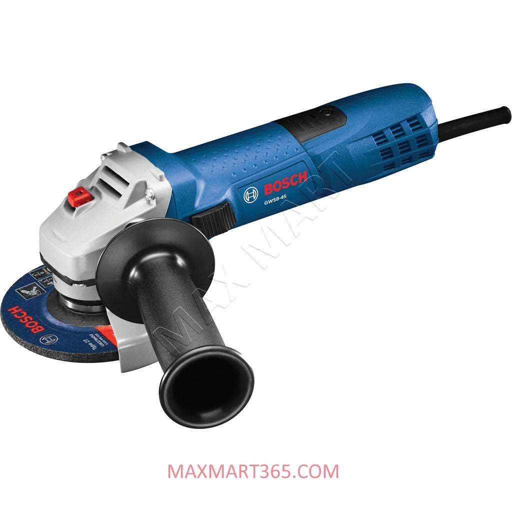 Bosch 120V Corded 4 1/2-inch Angle Grinder with Lock-On Slide Switch and Guard GWS8-45
