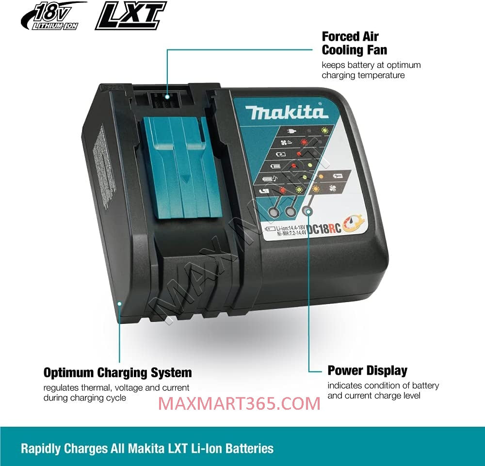 Makita DC18RC 18V LXT Lithium-Ion Rapid Fast Battery Charger