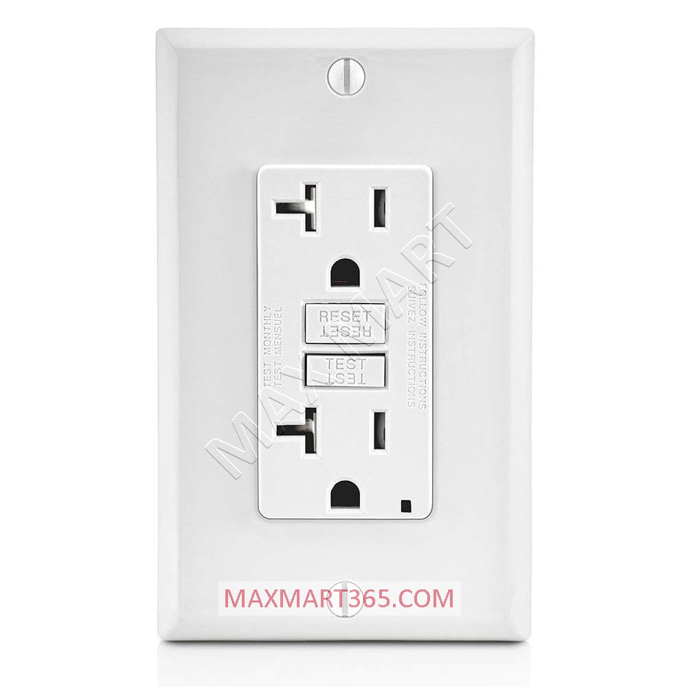 Leviton Decora 20A Tamper-Resistant TR Slim GFCI Receptacle Outlet Plug w/ Wall Plate