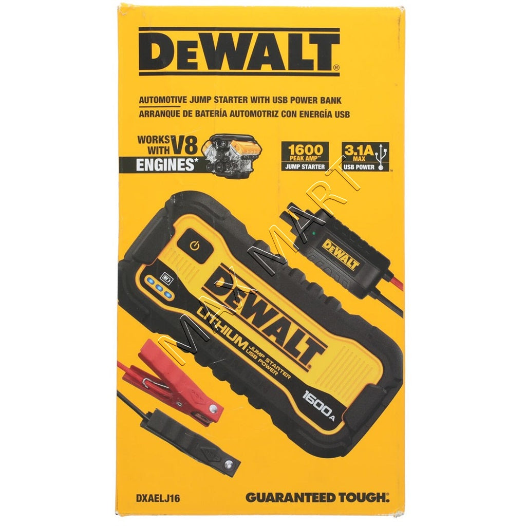 DeWalt DXAELJ16CA DXAELJ16 1600Amp 1600A Jump Starter Battery Booster with USB Power Bank