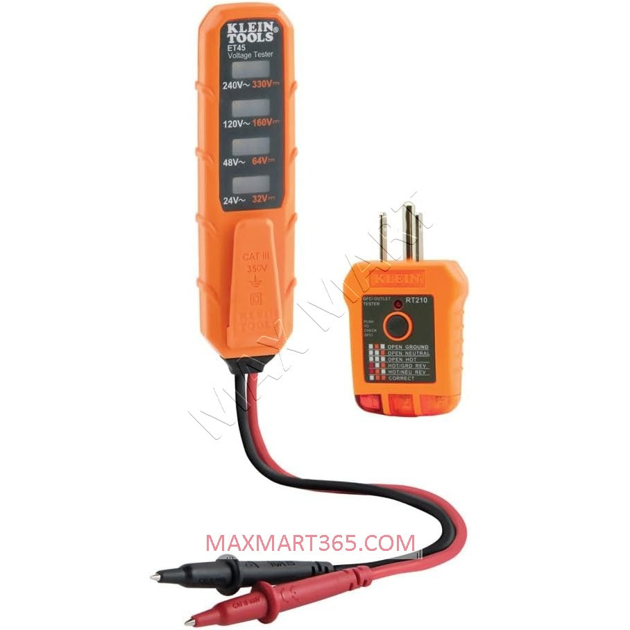 Klein Tools ET45VP Electrical Test Kit with GFCI Receptacle Outlet Tester and AC/DC Voltage Tester