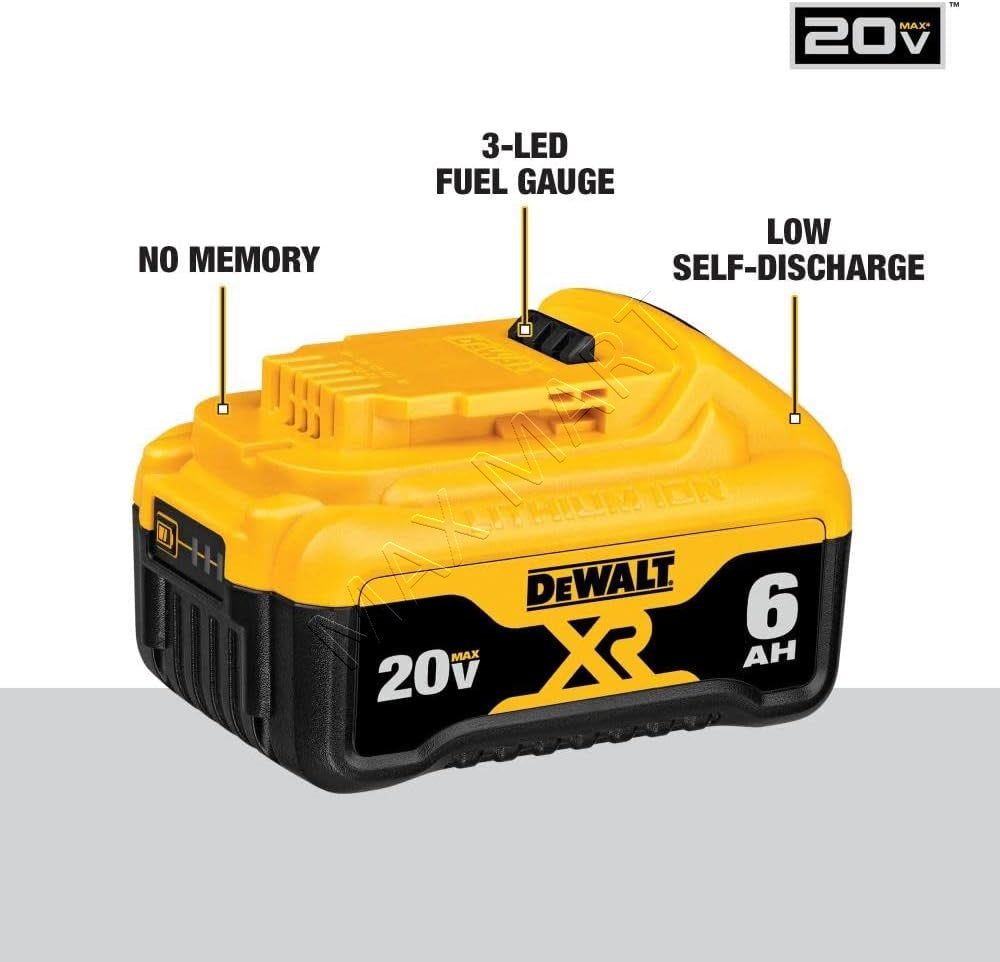 DEWALT 20V 6Ah 6.0Ah Max XR 锂离子电池 DCB206