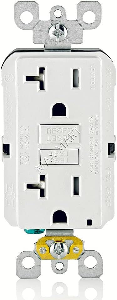 Leviton Decora 20A 20Amp Tamper-Resistant TR Slim GFCI Receptacle Outlet Plug 3-Pack GFTR2-M92 GFTR2-3W