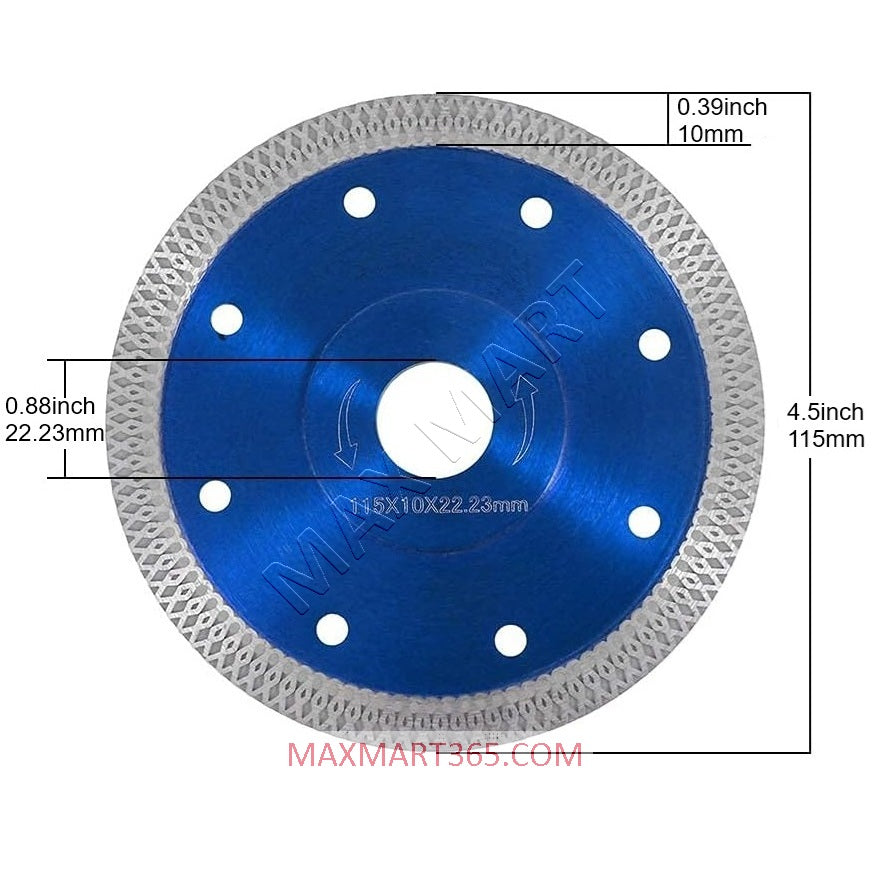 4-1/2-Inch Ultra-Thin Diamond Cutting Disc Wheel for Angle Grinder - Ceramic Porcelain Tiles Granite Marble Brick