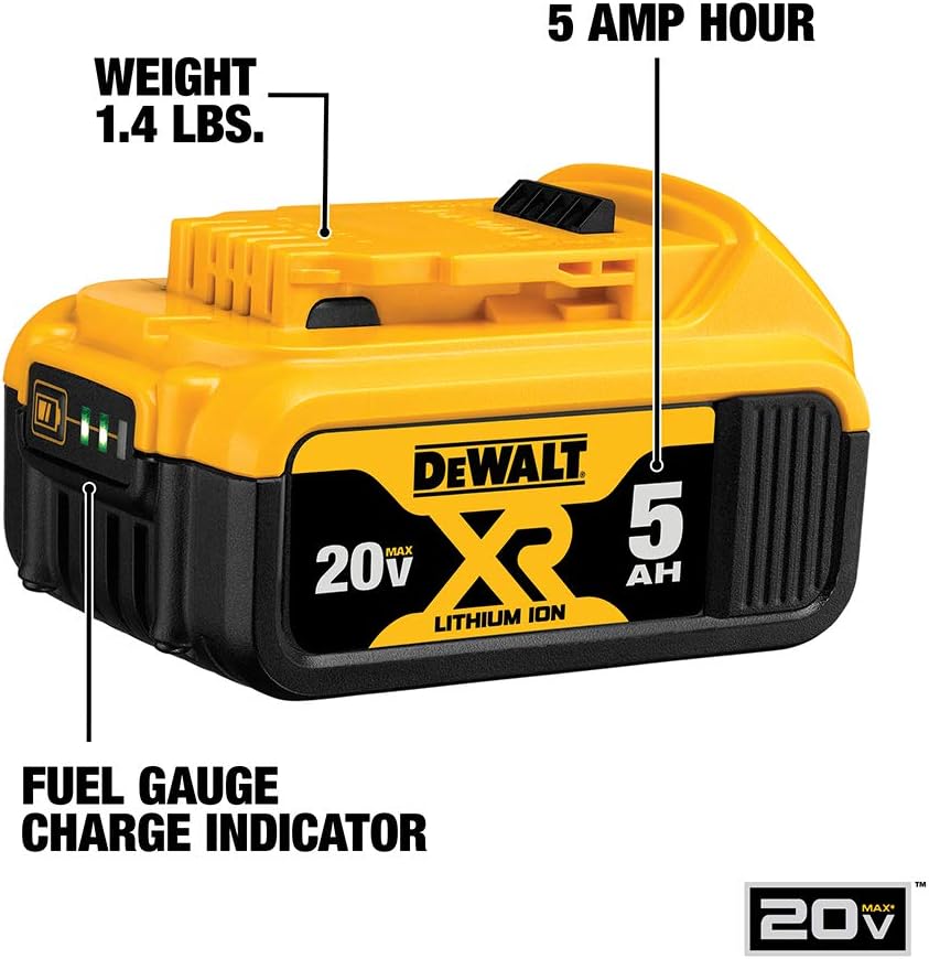 DEWALT 20V 5Ah 5.0Ah MAX XR Lithium-Ion Battery DCB205