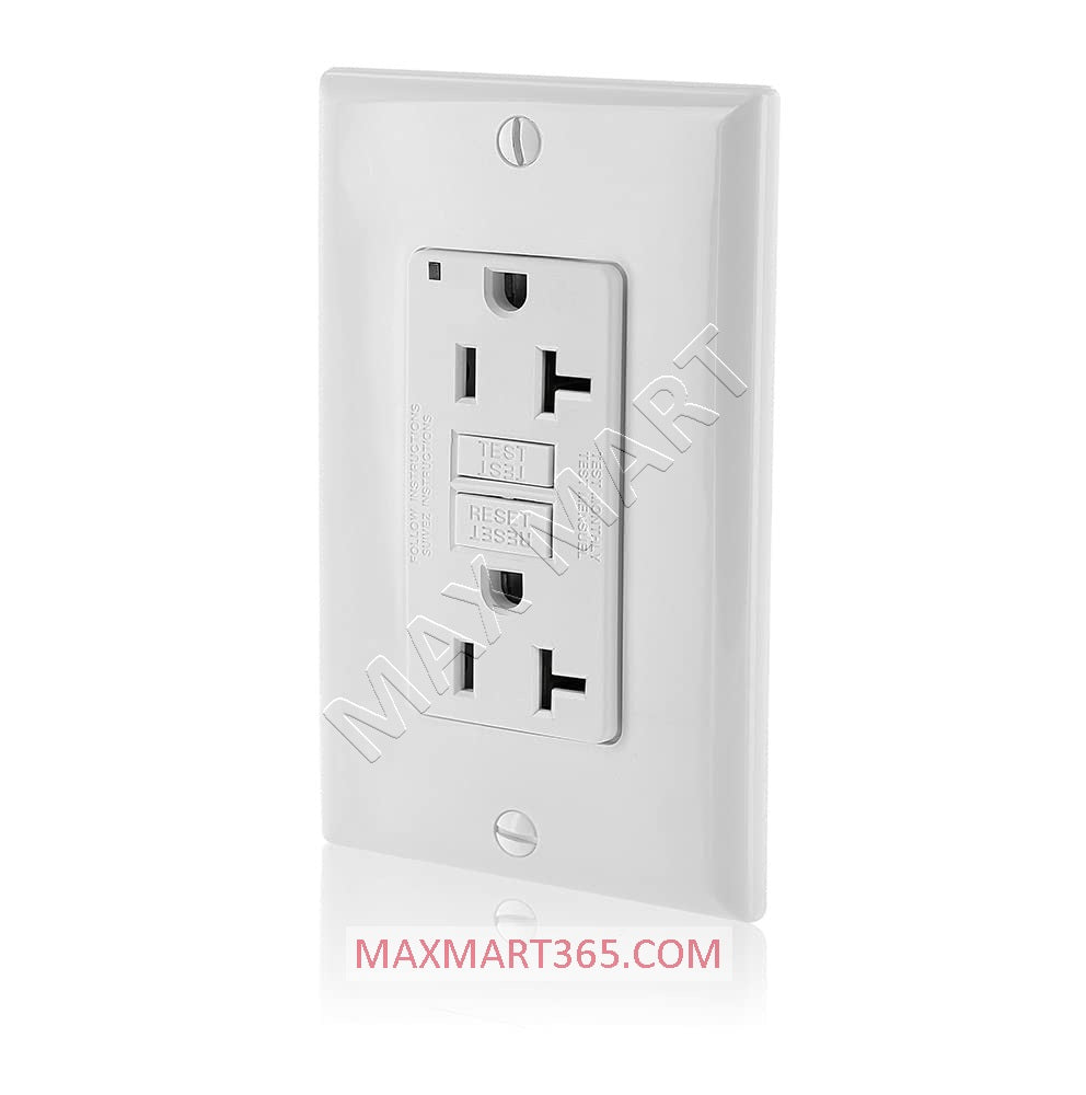 Leviton Decora 20A Tamper-Resistant TR Slim GFCI Receptacle Outlet Plug w/ Wall Plate