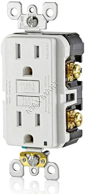 Leviton Decora 20A 20Amp Tamper-Resistant TR Slim GFCI Receptacle Outlet Plug 3-Pack GFTR2-M92 GFTR2-3W