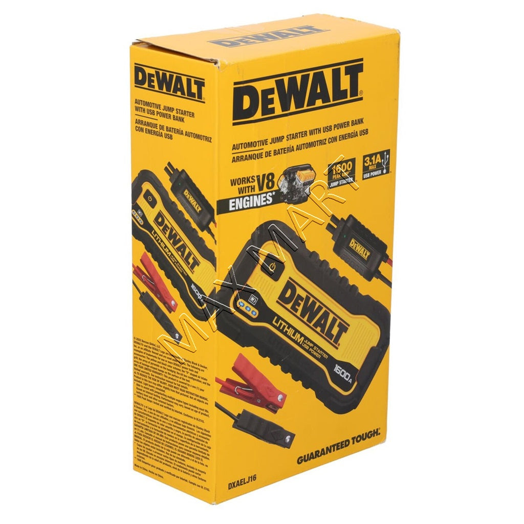 DeWalt DXAELJ16CA DXAELJ16 1600Amp 1600A Jump Starter Battery Booster with USB Power Bank