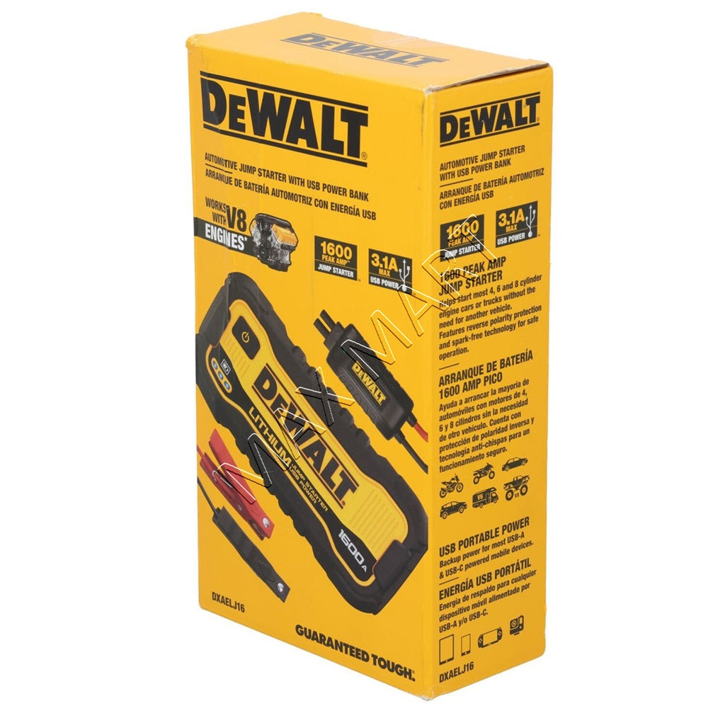 DeWalt DXAELJ16CA DXAELJ16 1600Amp 1600A Jump Starter Battery Booster with USB Power Bank