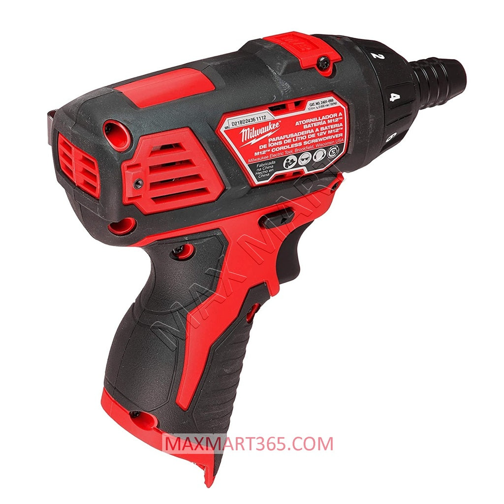 Milwaukee 2401-20 M12 无绳 1/4 英寸六角螺丝刀（仅工具）