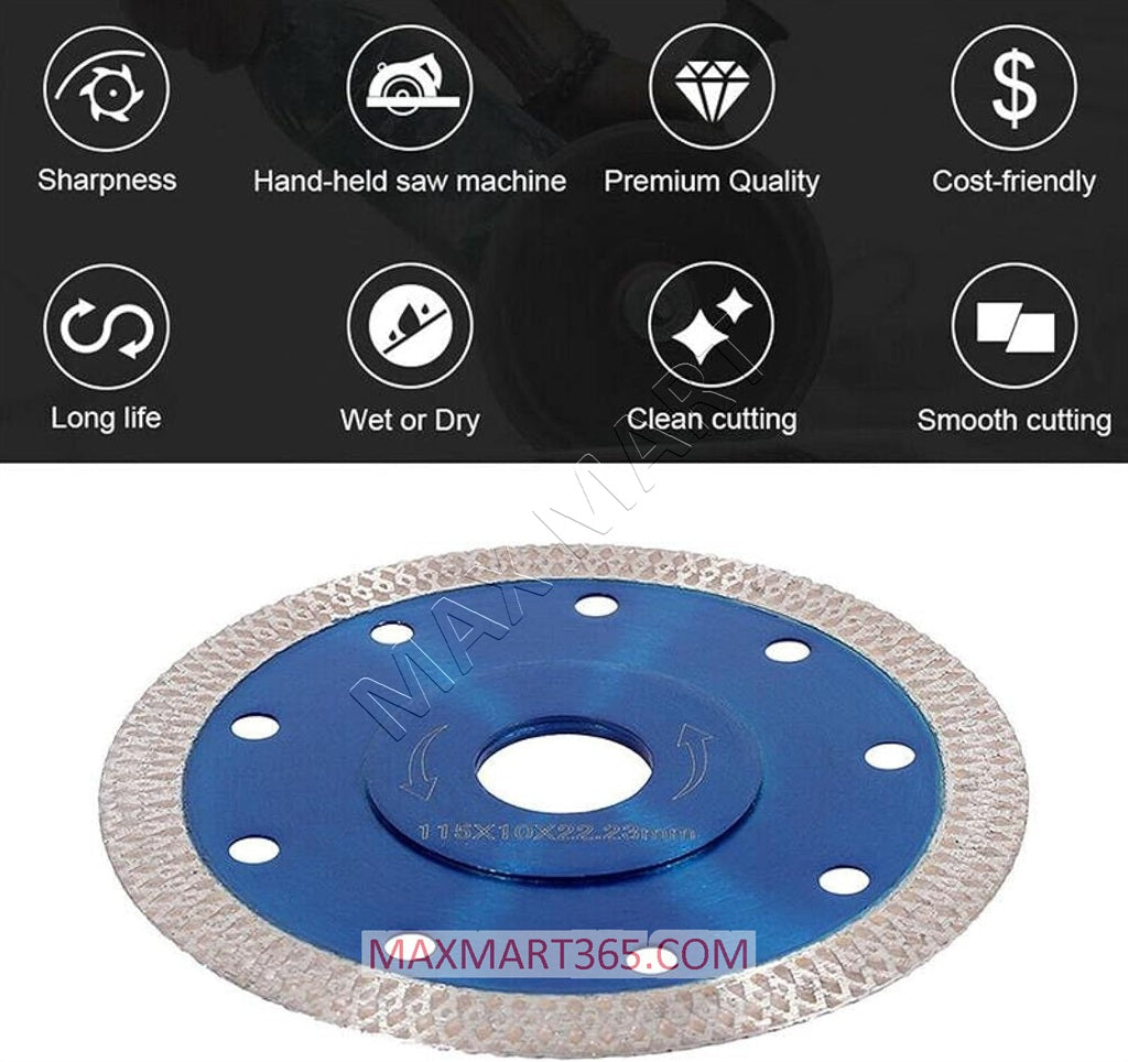 4-1/2-Inch Ultra-Thin Diamond Cutting Disc Wheel for Angle Grinder - Ceramic Porcelain Tiles Granite Marble Brick