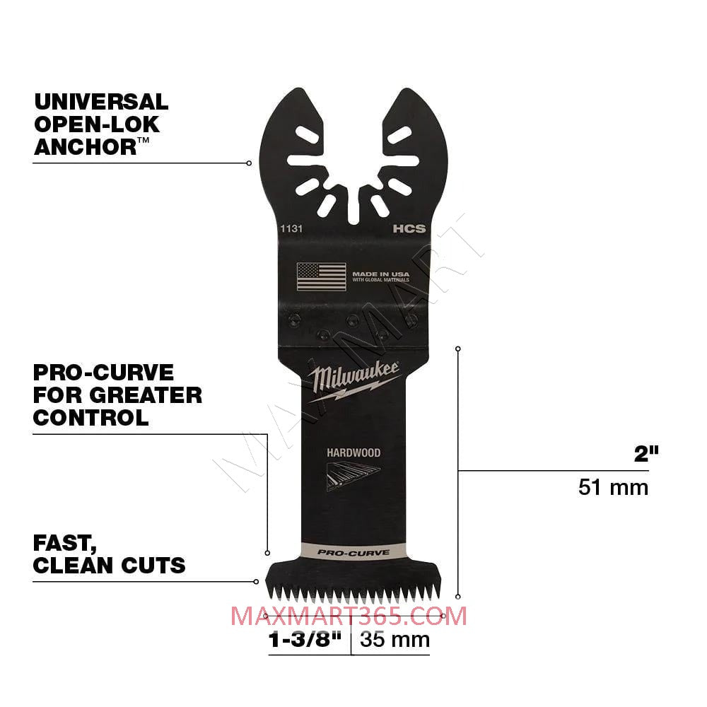 Milwaukee 49-10-9211 摆动多功能工具刀片套件 - 5 件，多材料，木材，硬木