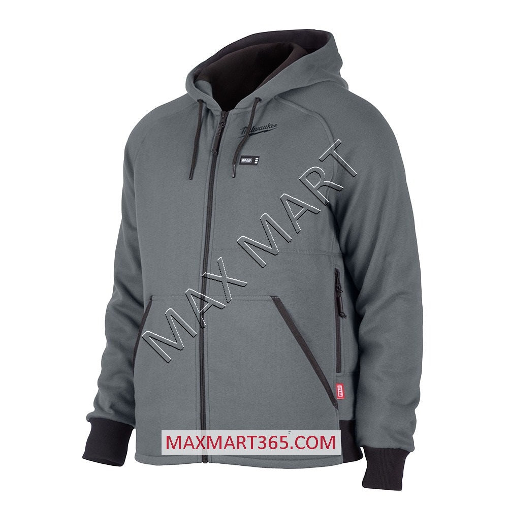 Milwaukee Men's M12 Gray Grey Heated Hooded Jacket 306G-212X - Size 2X $160-$200