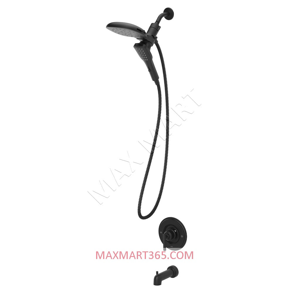 MOEN Bode 82522BL Magnetix Rainshower/Handheld Shower Combo Bathtub Shower Faucet - Matte Black