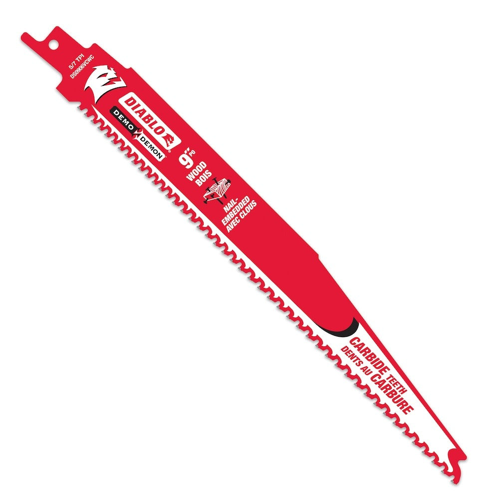 Diablo Demo Demon 50X 9-inch 5/7 TPI Carbide Reciprocating Saw Sawzall Blade for Nail Wood Cutting