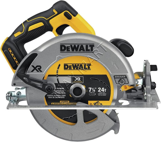 DEWALT DCS570B 20V XR 无绳无刷 7-1/4 英寸圆锯，带电动制动器（仅工具）