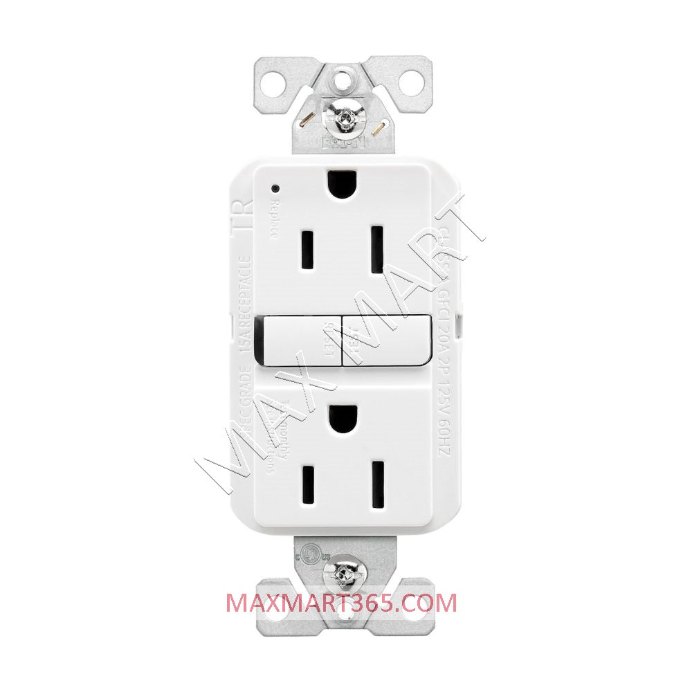 Eaton ETN 15A 15Amp Slim GFCI 125V Tamper-Resistant TR Receptacle Outlet Plug