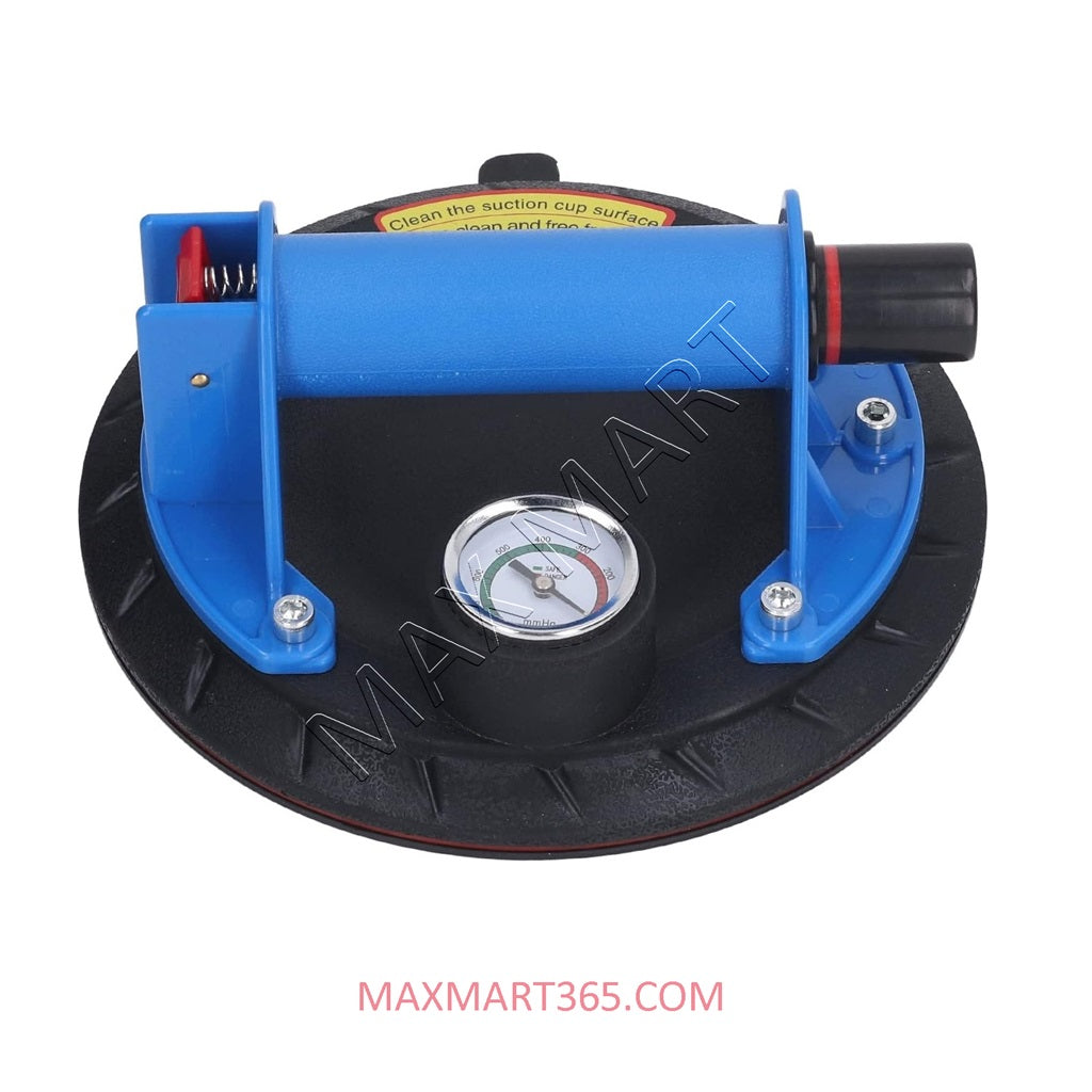 Heavy Duty 8-Inch Hand Pump Suction Cup with Gauge to lift Glass/Tile/Marble/Stone -500lbs capacity
