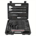 17pcs SDS Plus Rotary Hammer Drill Bits and Chisels Set w/ Hard Case for Concrete, Brick, Masonry and Stone