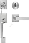 Entry Entrance Front Door Handle and Deadbolt Lock Set - Chrome