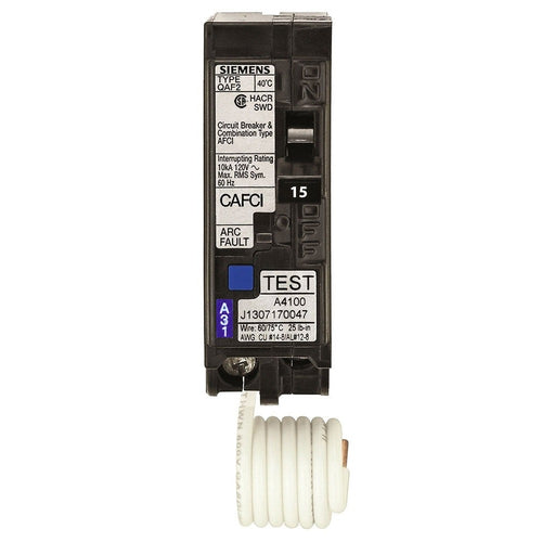 Siemens QA115AFCCSA 15Amp Arc Fault (AFCI) Breaker